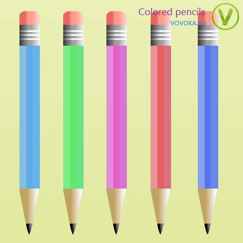 Цветные карандаши psd