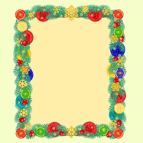 Рамка из ветвей елки вектор