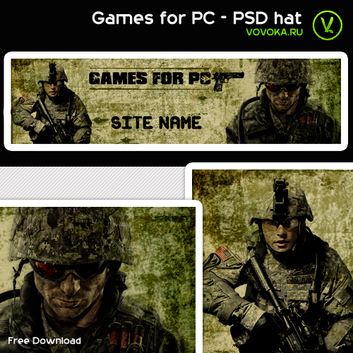 Игры для ПК - PSD шапка для сайта