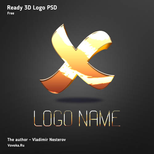 3D Логотип для Сайта PSD Файл