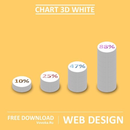 Диаграмма белого цвета psd