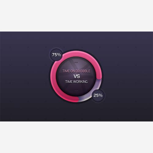 Dribbble - круговая диаграмма Psd скачать