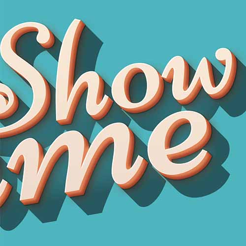 Showtime 3Д эффект текста Psd скачать