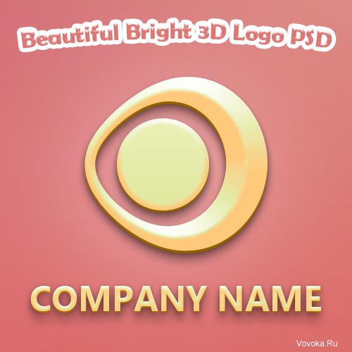 Светлый 3D Логотип PSD