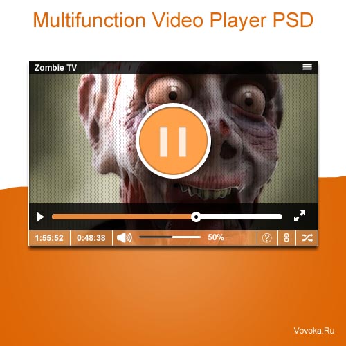Оранжевый Видео Плеер PSD